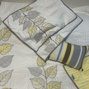Queen reversible quilt, shams and pillow